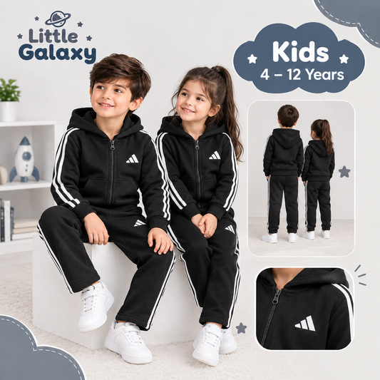 Premium Kids Tracksuit Set – Black | Ages 4–12 Years
