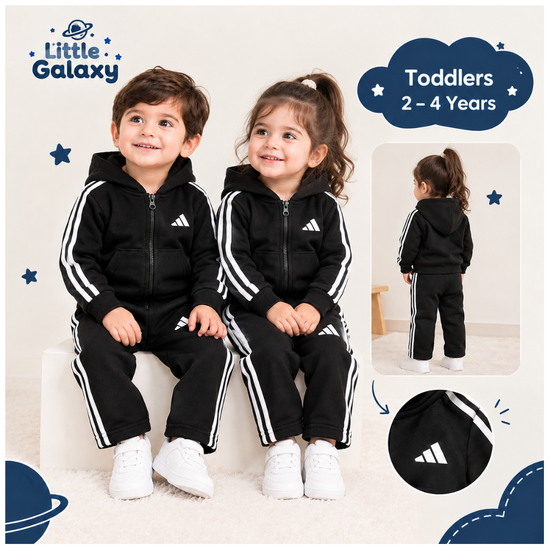 Premium Toddler Tracksuit Set | Ages 2–4 Years | Black