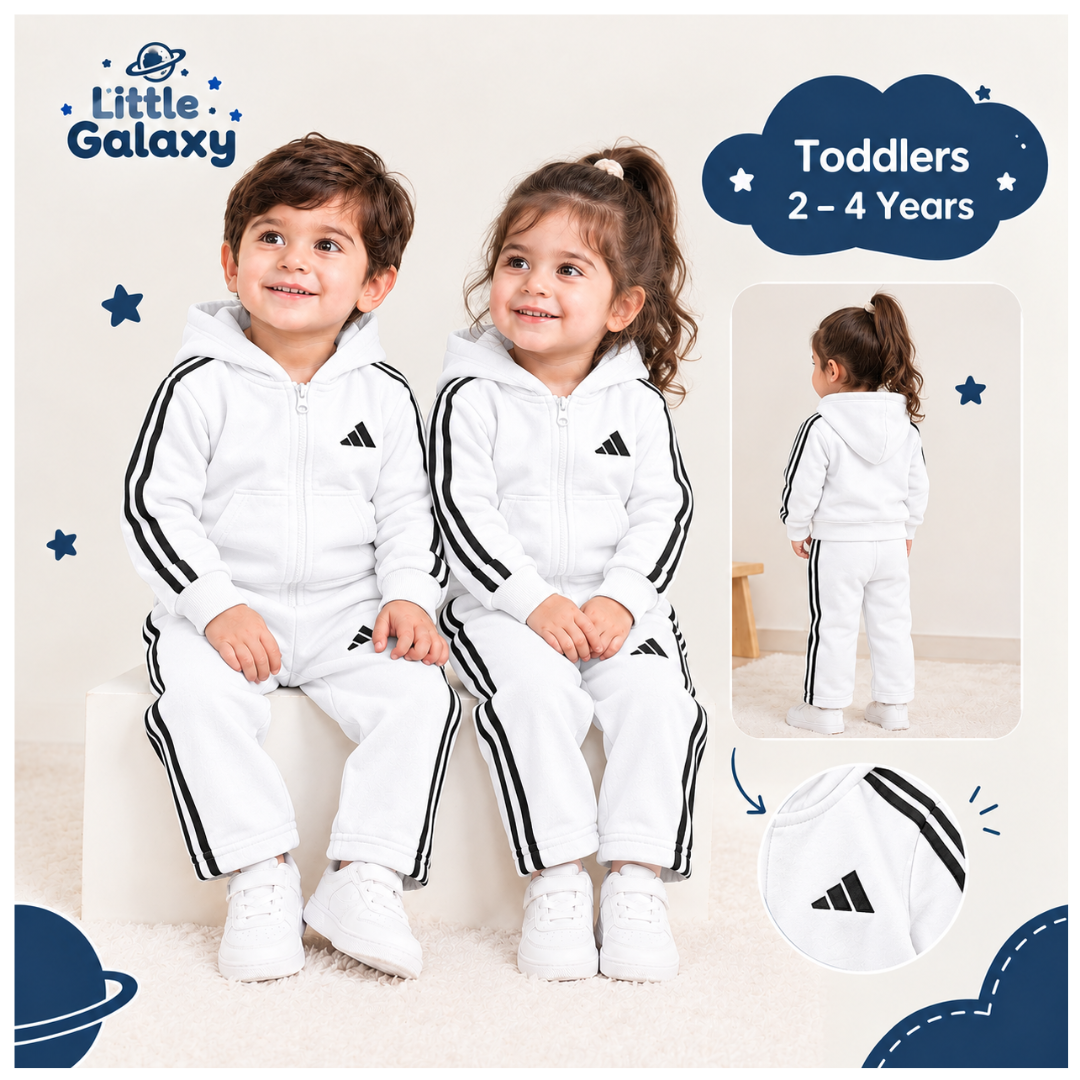 Premium Toddler Tracksuit Set | Ages 2–4 Years | White